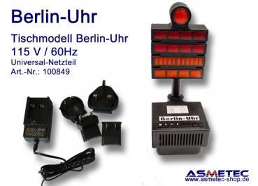 Berlin-Uhr na, Tischmodell ohne Weckfunktion,  Universal-Netzteil