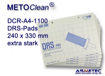 METOCLEAN DTS-DCR-A4-1100-20, Adhäsiv-Pads 240 x 330 mm - extra stark - Sparpackung