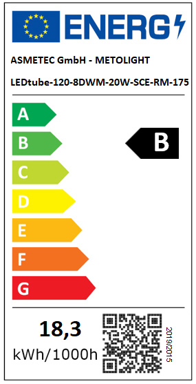 METOLIGHT LED-Tube-120-SCE-RM-175, 120 cm, 20 Watt, T8, 3400 lm, matted,  pure white - Asmetec LED Technology