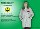 Metoclean ESD-Kittel UX40DCE, weiß-rot