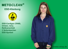 Metoclean ESD-Cardigan CR48L, navy