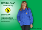 Metoclean ESD-Jacke CX40, royal blau