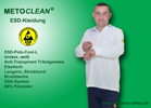 Metoclean ESD-Poloshirt PL-Cool-LS, weiß