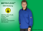 Metoclean ESD-Poloshirt PL48L, royalblau