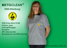 Metoclean ESD-Poloshirt PL96K, grau