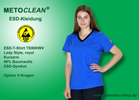 Metoclean ESD-T-Shirt TS96KWV, royal