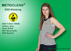 Metoclean ESD-T-Shirt TSN96, grau