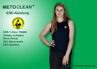 Metoclean ESD-T-Shirt TSN96, schwarz