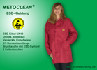 Metoclean ESD-Kittel UX40, rot