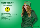 Metoclean ESD Bluse WS40, dunkelgrün