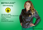 Metoclean ESD Bluse WS40, schwarz