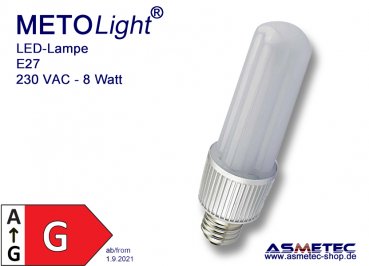 METOLIGHT LED-CFL Lampe, 8 Watt, 700 lm, 360°-Licht- www.asmetec-shop.de