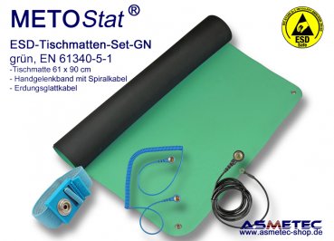 ESD-Tischmatten-Set TM-1009-GN, grün