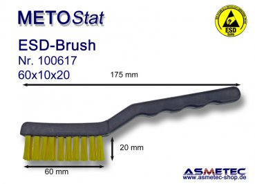 Metostat ESD-Bürste 601020G, antistatisch, leitfähig - www.asmetec-shop.de