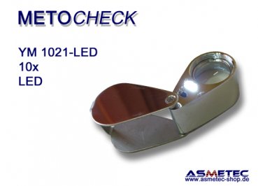 METOCHECK-YM1021-LED, 10fach aplanat Triplex-Lupe mit LED