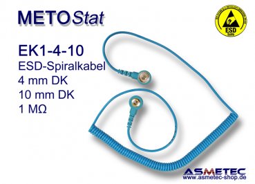 ESD grounding coil cord EK1-4-10, 4 / 10 mm snap