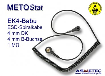 ESD Coil cord strap EK4-Babu mm snap - 4 mm banana socket
