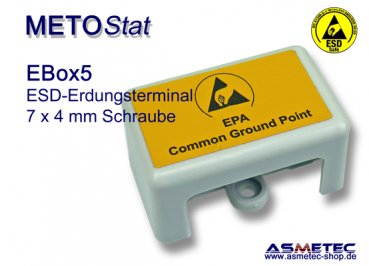 Metostat ESD Erdungsbox EBOX5, 7 x 4 mm Schraube - www.asmetec-shop.de