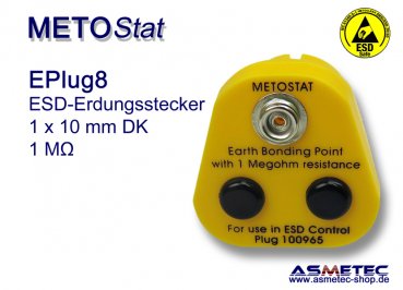 ESD-Erdungsstecker EPlug8, 1 x 10 mm Druckknopf