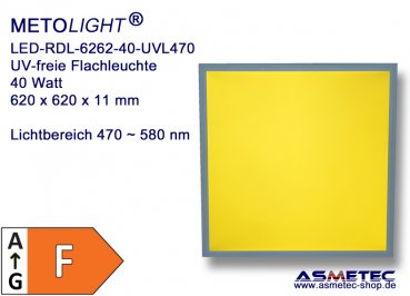 LED-Gelbraum Rasterdeckenleuchte RDL-UVL-470-6262-40, 40 Watt, 470 nm