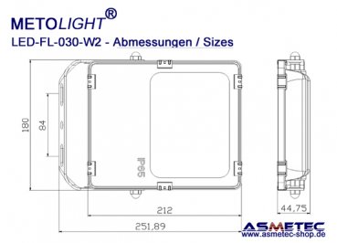 METOLIGHT LED Flood Light FL-030-W2, 30 Watt, 3600 lm, IP65 - www.asmetec-shop.de