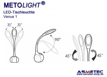 Metolight LED Tischleuchte TLD Venus1 - www.asmetec-shop.de