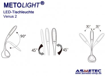 Metolight LED Tischleuchte TLD Venus2 - www.asmetec-shop.de