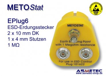 ESD-Erdungsstecker EPlug6, 2 x 10 mm Druckknopf