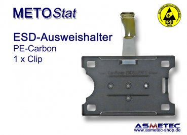 ESD-Ausweistasche, PE-Carbon, Querformat