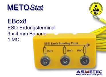 Metostat ESD Erdungsbox EBOX8, 3 x 4 mm Bananenbuchse - www.asmetec-shop.de