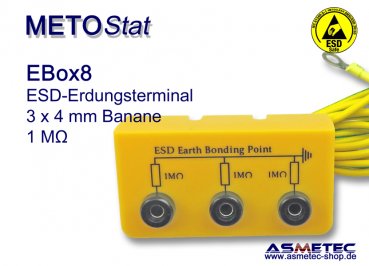 ESD-Erdungsbox EBOX8, 3 x 4 mm Bananenbuchse