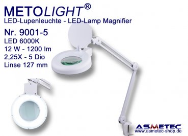 METOLIGHT LED-Lupenleuchte 9001-5, 2,25fach, 12 Watt, 1200 lm