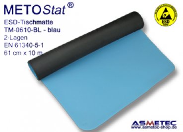 ESD-Table-Mat TM-0610-BL, blue - 61 cm wide, 10 m long