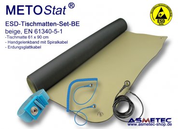 ESD-Tischmatten-Set TM-1009-BE, beige