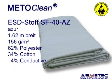 ESD Webstoff SF40-AZ, azur, 156 g/qm, 4% Karbongarn