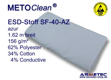 METOCLEAN ESD woven fabric SF40-AZ, azur - www.asmetec-shop.de