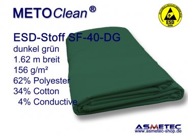 ESD Webstoff SF40-DG, dunkelgrün, 156 g/qm, 4% Karbongarn