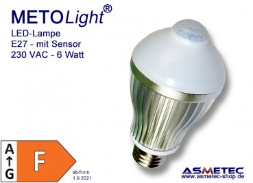 METOLIGHT LED-Lampe-E27-6W-mit Bewegungssensor- www.asmetec-shop.de