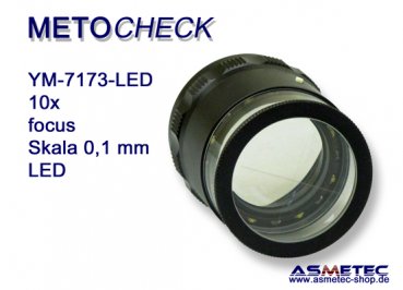 METOCHECK-YM-7173-LED, Messlupe 10fach mit LED Messlupe 10x - www.asmetec-shop.de