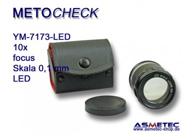 METOCHECK-YM-7173-LED, Messlupe 10fach mit LED Messlupe 10x - www.asmetec-shop.de