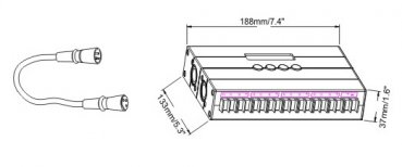 LED-RGB-Steuerung DMX-512, 12/ 24 Volt, max 720 W