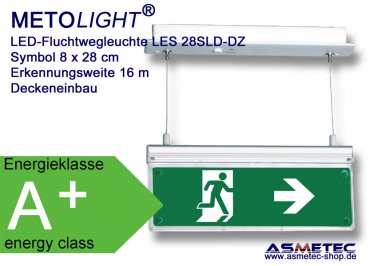 LED-Emergency Exit luminaire LES-28-SLD-DZ, IP30, maintained, double sided