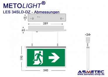 LED-Emergency Exit luminaire LES-34-SLD-DZ, IP30, maintained, double sided