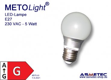 LED-Lampe E27 - G55 - 5 Watt, 470 lm,  tagweiß, dimmbar, matt