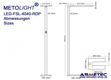 METOLIGHT FSL-4040-RDP LED Stehleuchte - www.asmetec-shop.de