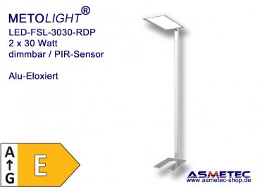 LED-Stehleuchte FSL-3030-RDP-NW, 2 x 30 Watt, 4800lm, dimmbar, PIR-Sensor