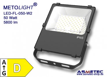 METOLIGHT LED Flutstrahler FL-050-W2, 50 Watt, 6200 lm, IP65 - www.asmetec-shop.de