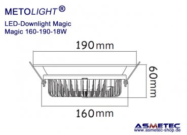 Metolight LED Downlight Magic-150, 18 Watt
