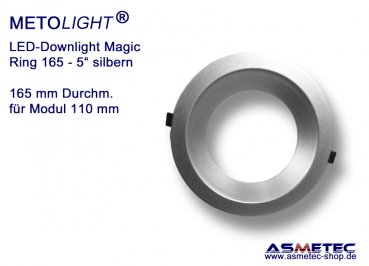 LED Downlight METOLIGHT-Magic - Leuchtenring 165 mm, silbern