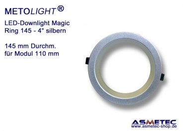 LED Downlight METOLIGHT-Magic - Leuchtenring 145 mm, silbern